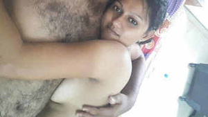 Aesthetic teenage beauty poses for selfies showing her breasts and vagina.