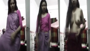 A Bengali college girl strips teasingly in this video.