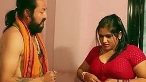 The swamiji is enjoying the less beautiful bhabhi.