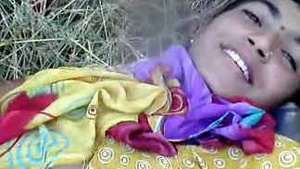 Young desi girl having fun with her boyfriend outside