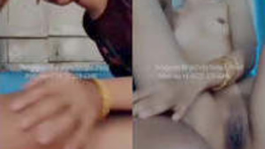 Sweet couple caught in the act, poses naked.