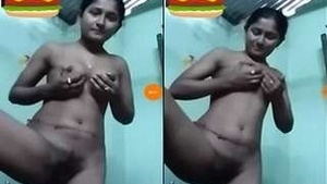 Beautiful Bengali girl flashing her boobs and pussy during a video call.