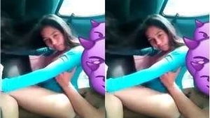 Beautiful Pakistani woman has sex with her boyfriend in a car