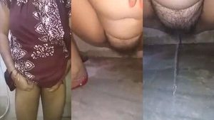 Indian wife urinating on webcam