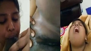 Big booby Indian horny girl masturbates with fingers and tongue in this video.