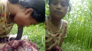 Village beauty gives hot blowjob outdoors in hot video scandal