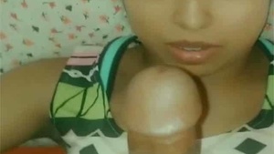 A hot girl gives a blowjob in this MMC video.