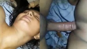 Scandalous video of hot Indian girl showing off her big boobs and fucking on MMS camera