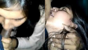 A couple of Indian lovers having sex in the great outdoors at night.